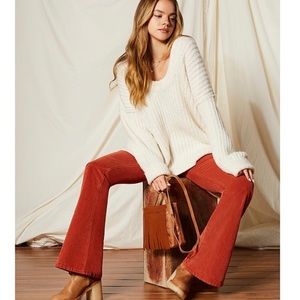 Free People Blue Bell Scoop Neck Cable Knit Drop
Shoulder Oversized Pullover